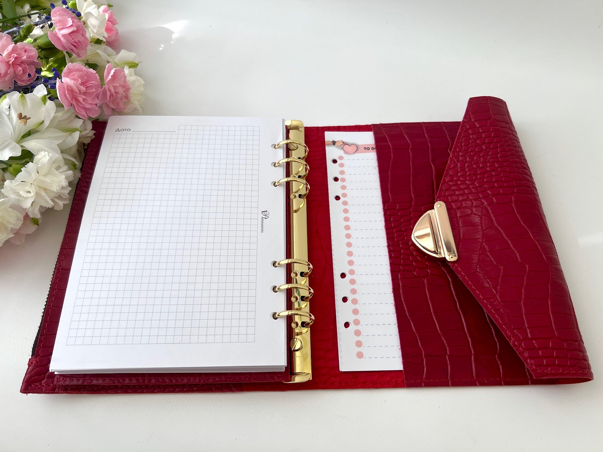 Cyprus, Limassol. Red leather planner A5.