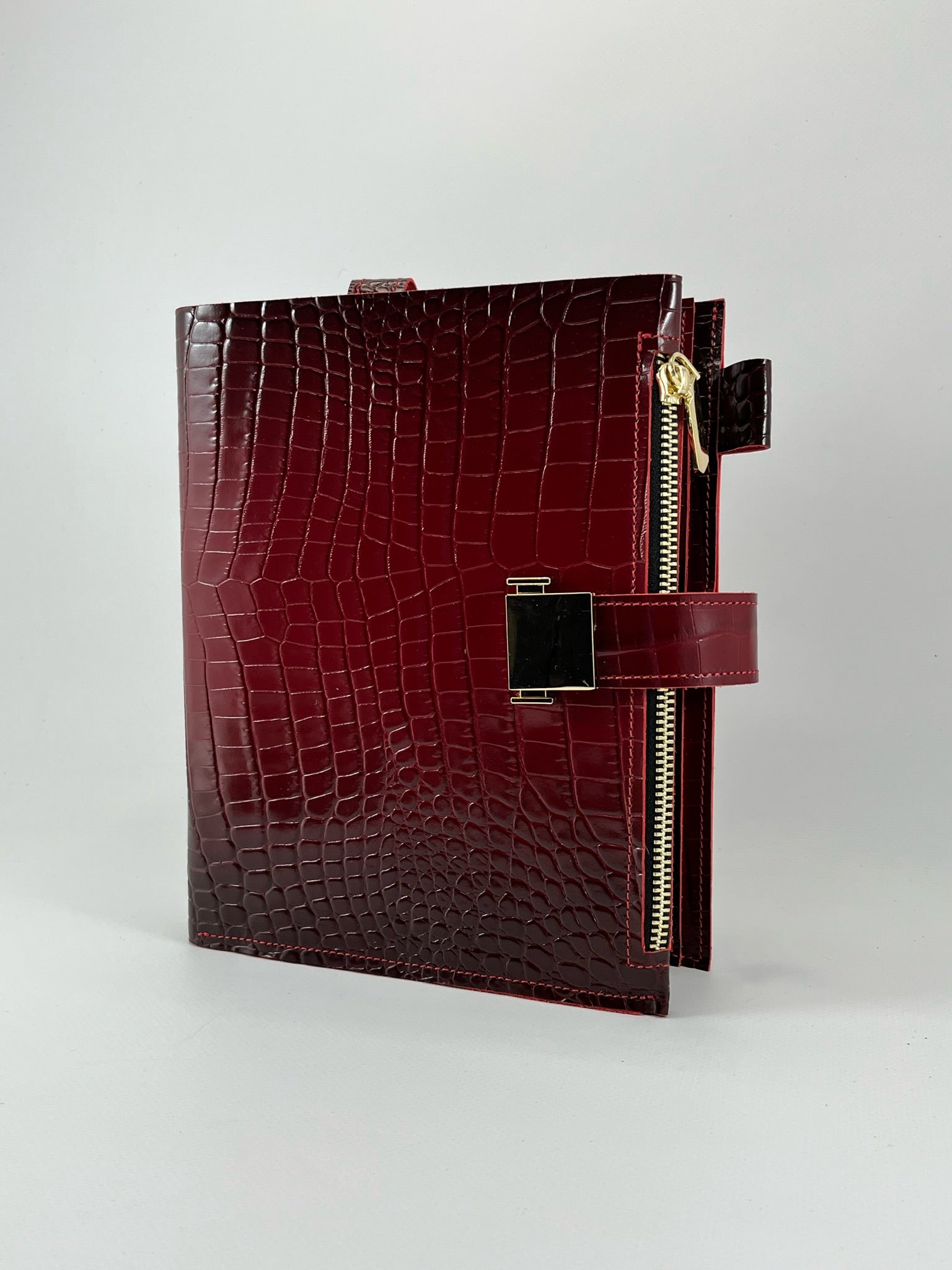 Cyprus, Limassol. Ombré black and red leather planner A5