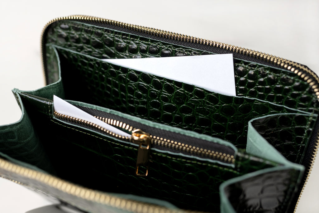 Bag'planner. Double zippered leather planner organizer A5.
