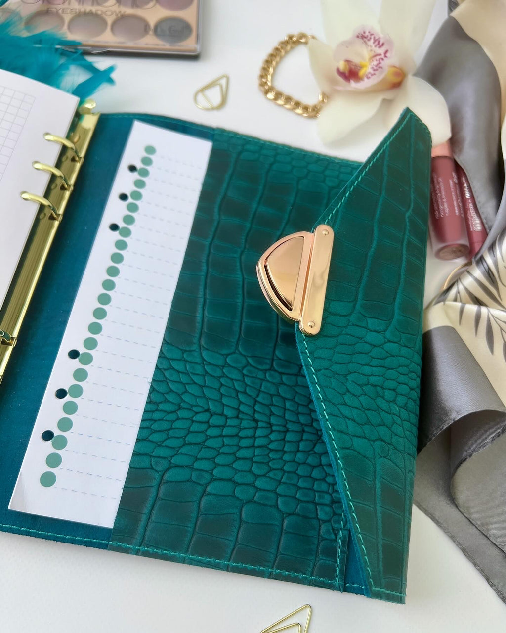 Cyprus, Limassol Sea wave leather notebook A5