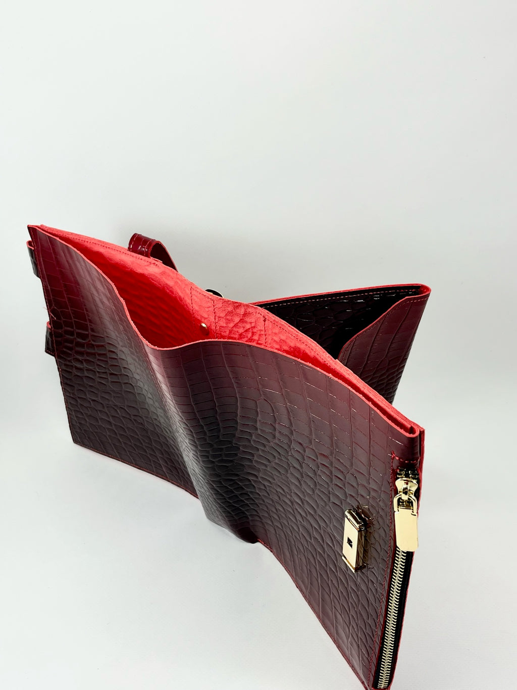 Cyprus, Limassol. Ombré black and red leather planner A5