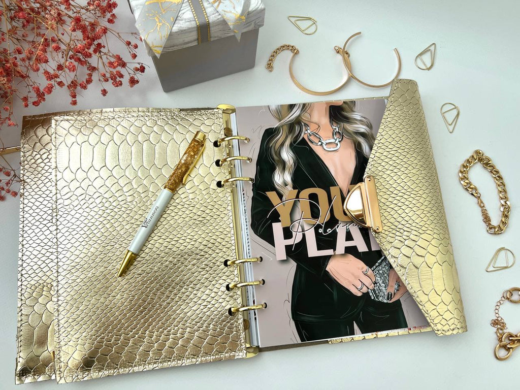 Gold leather planner A5