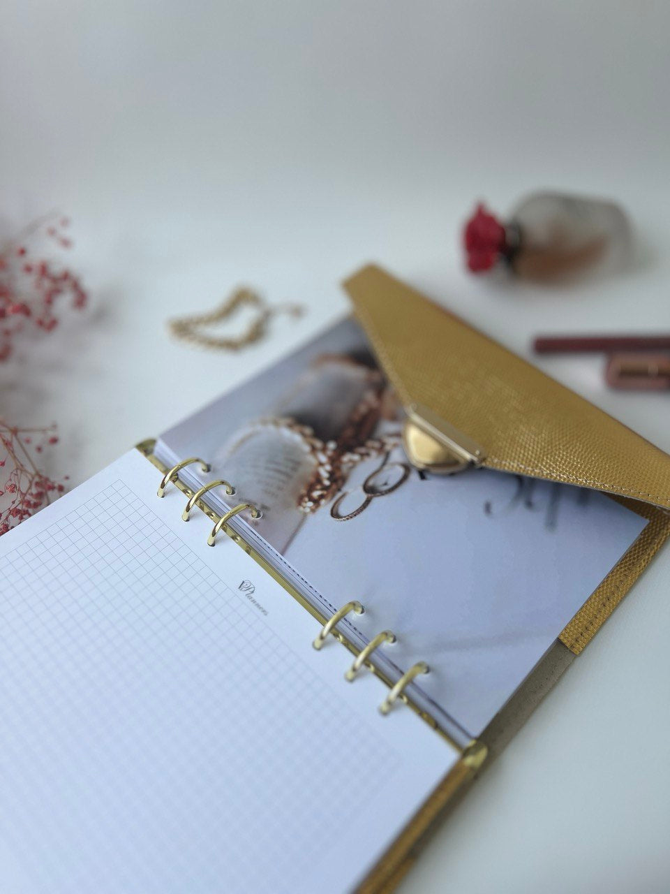 Gold leather planner A5