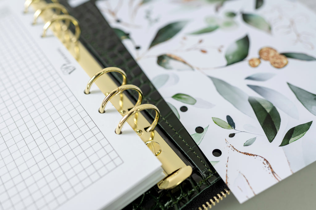 Bag'planner. Double zippered leather planner organizer A5.