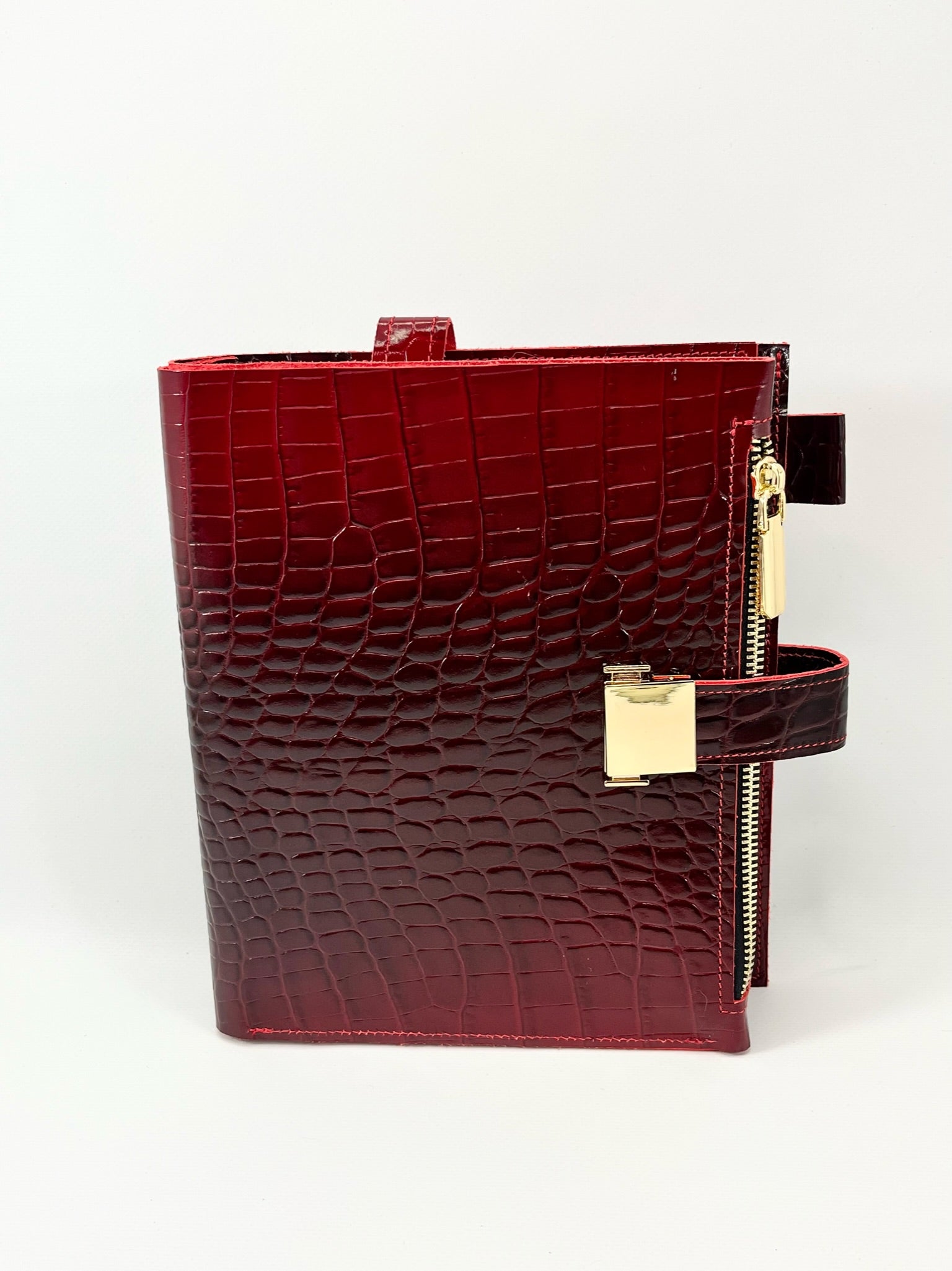 Cyprus, Limassol. Ombré black and red leather planner A5