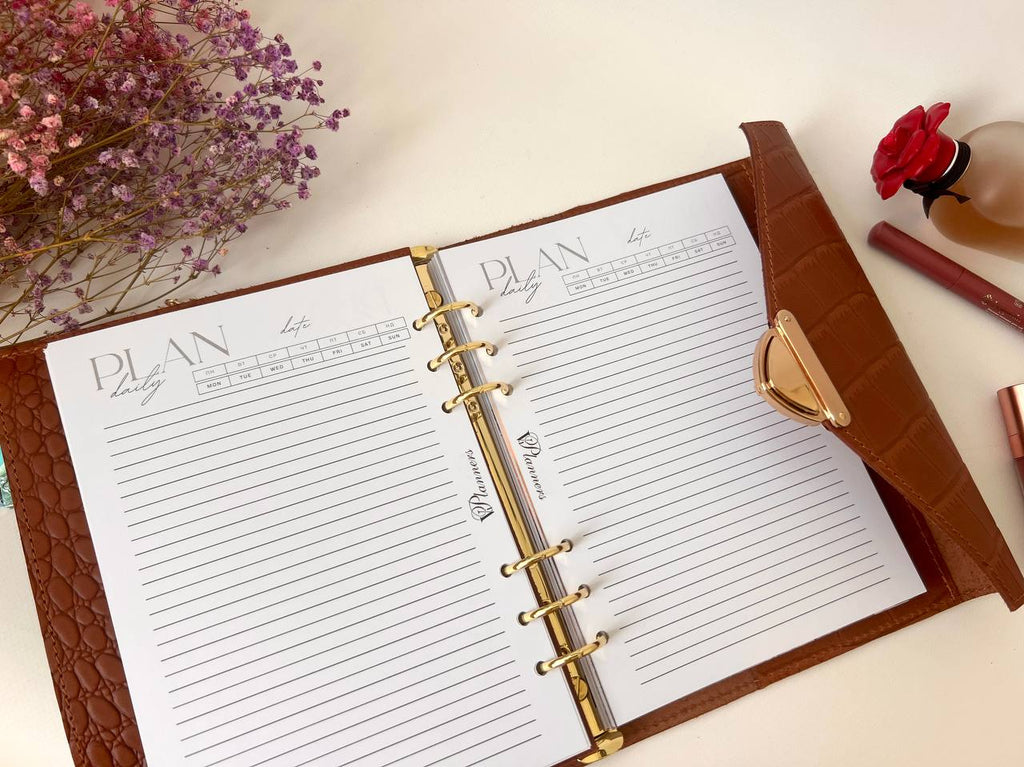 Brown leather notebook cover A5