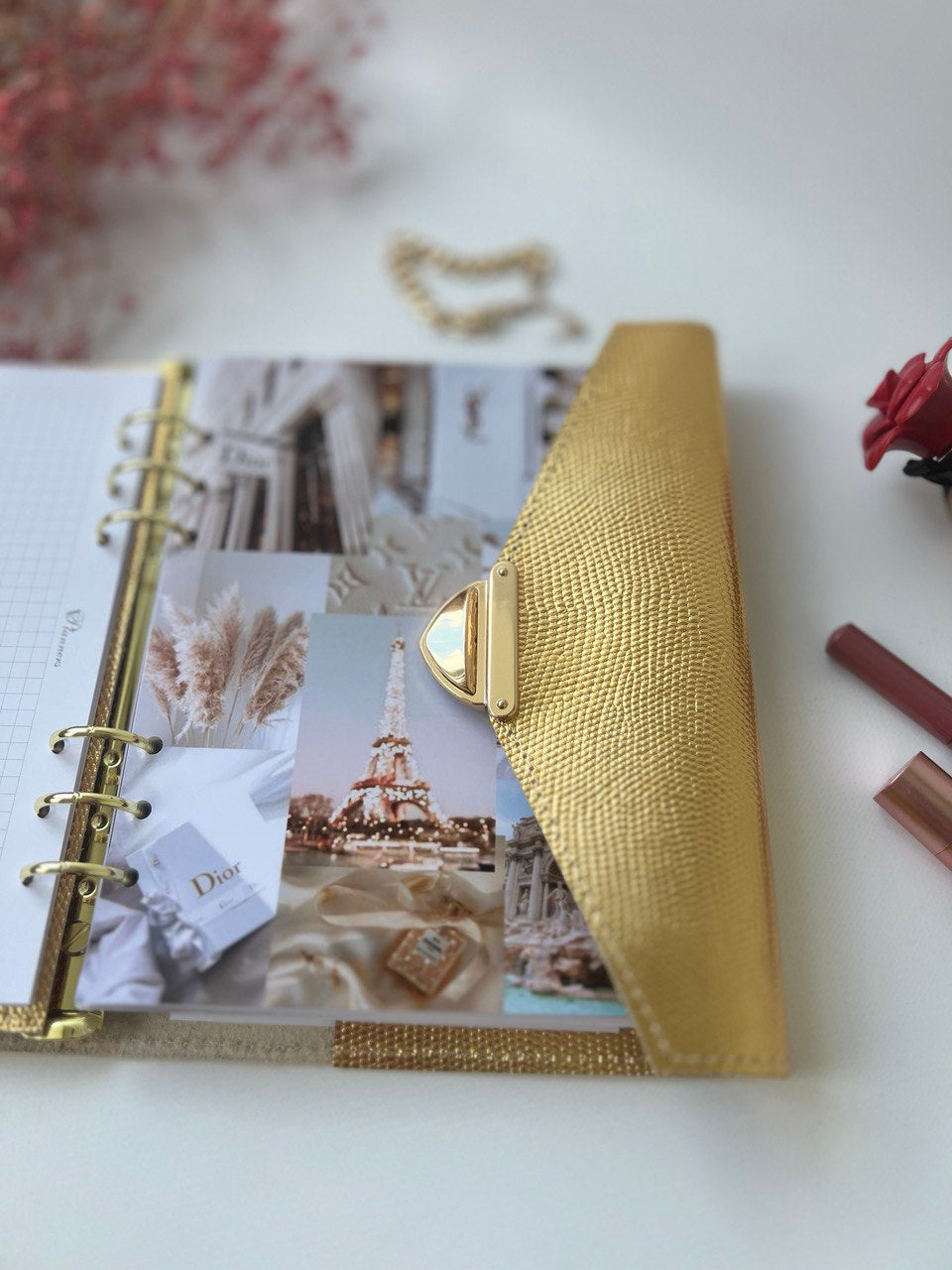 Gold leather planner A5