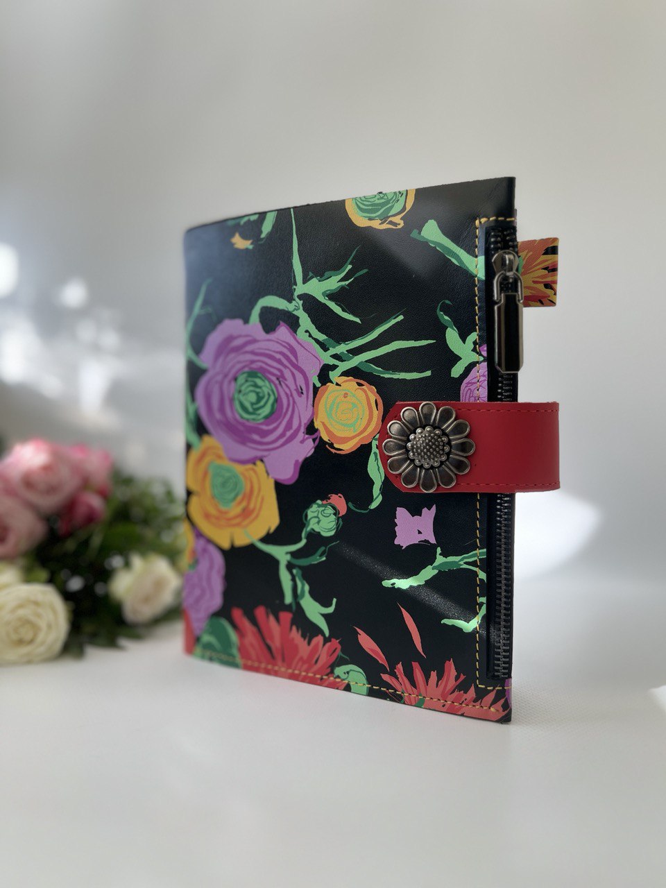 Cyprus, Limassol Flowers leather planner A5