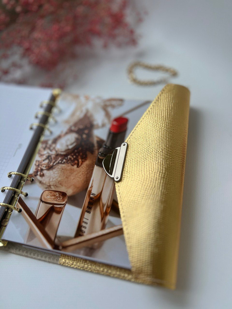 Gold leather planner A5
