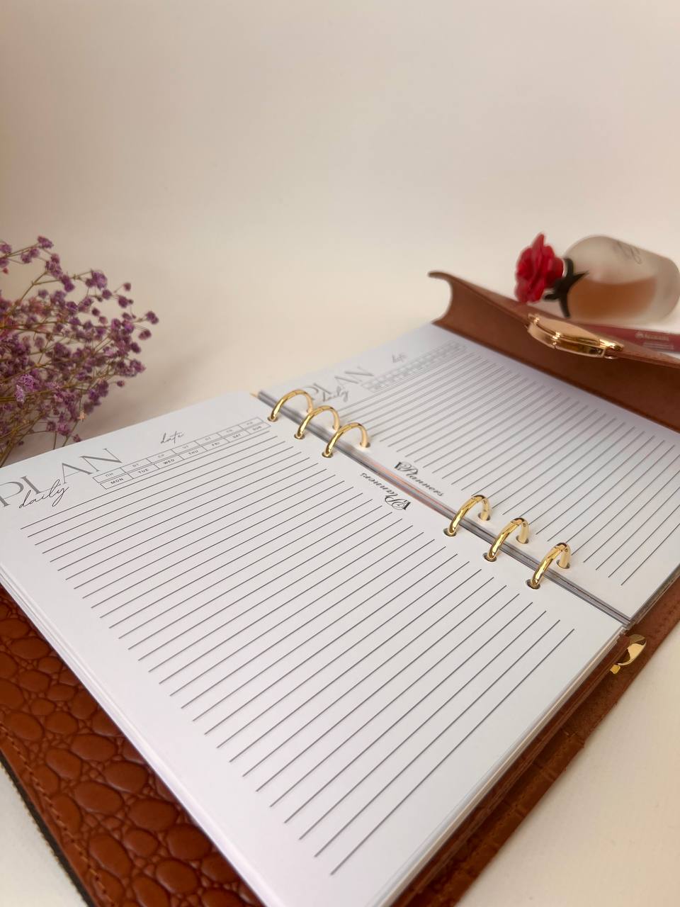 Brown leather notebook cover A5