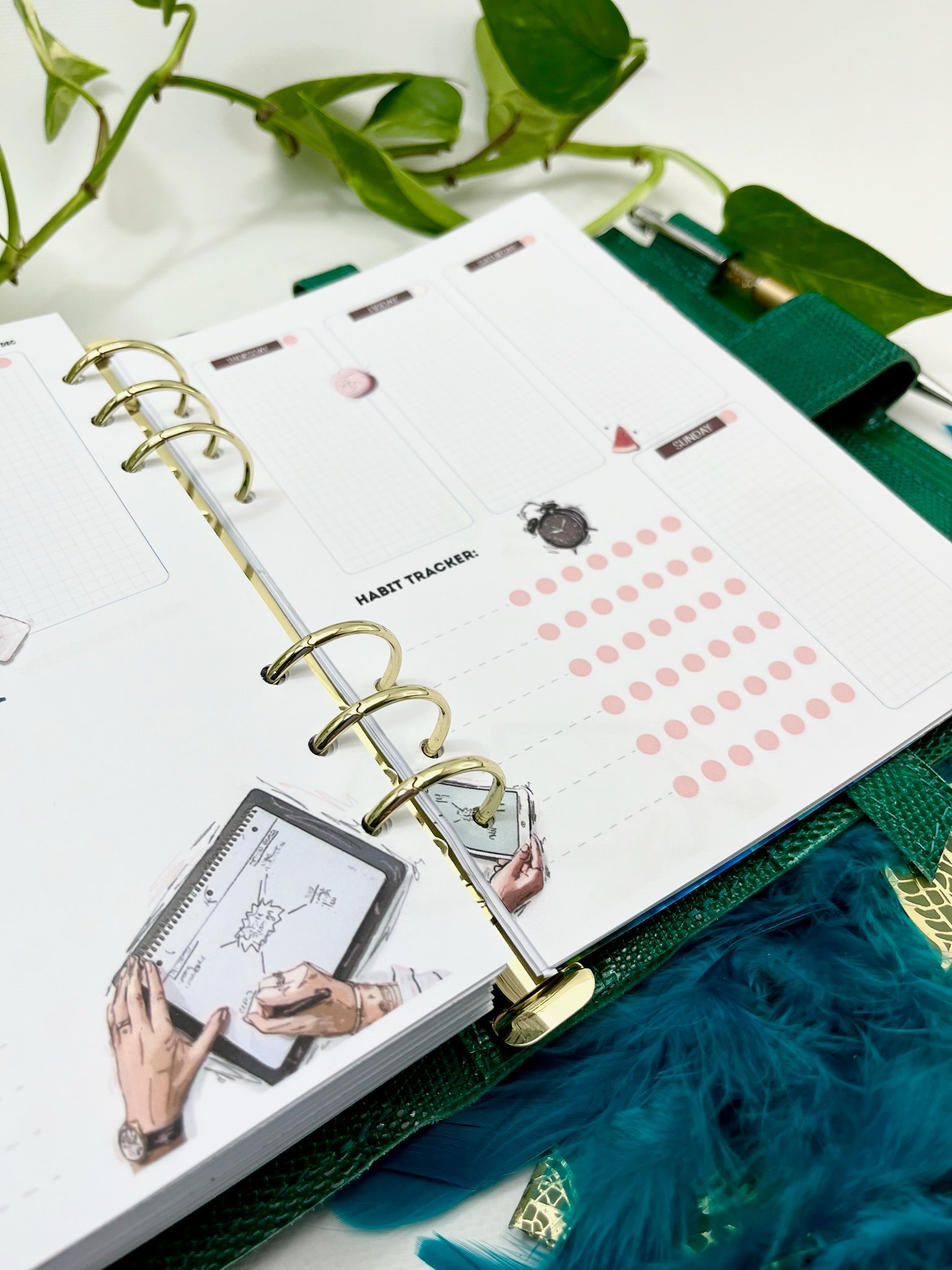Cyprus,Limassol Green leather planner A5
