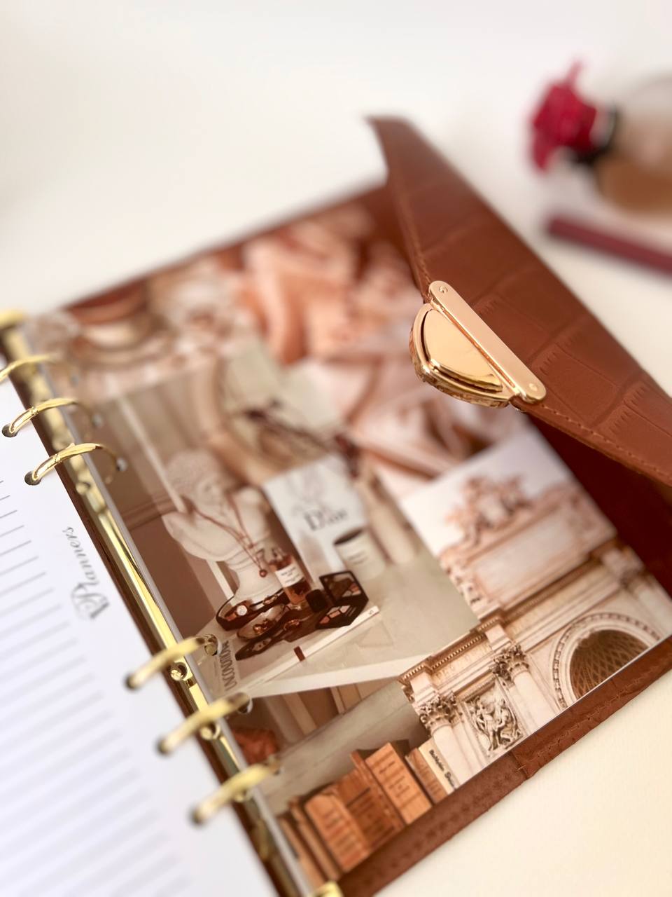 Brown leather notebook cover A5