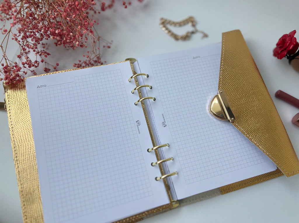 Gold leather planner A5