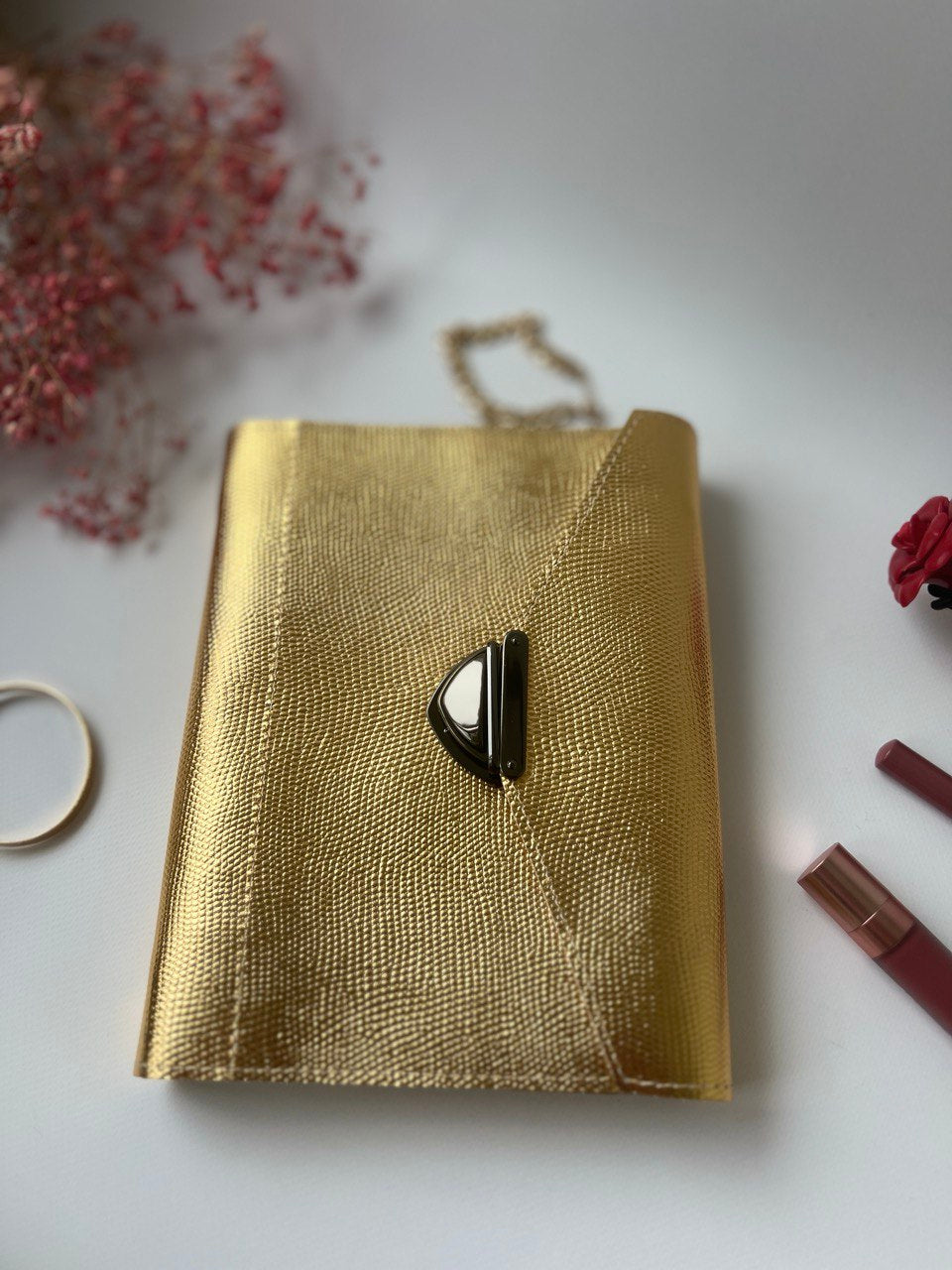 Gold leather planner A5