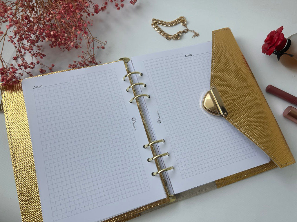 Gold leather planner A5