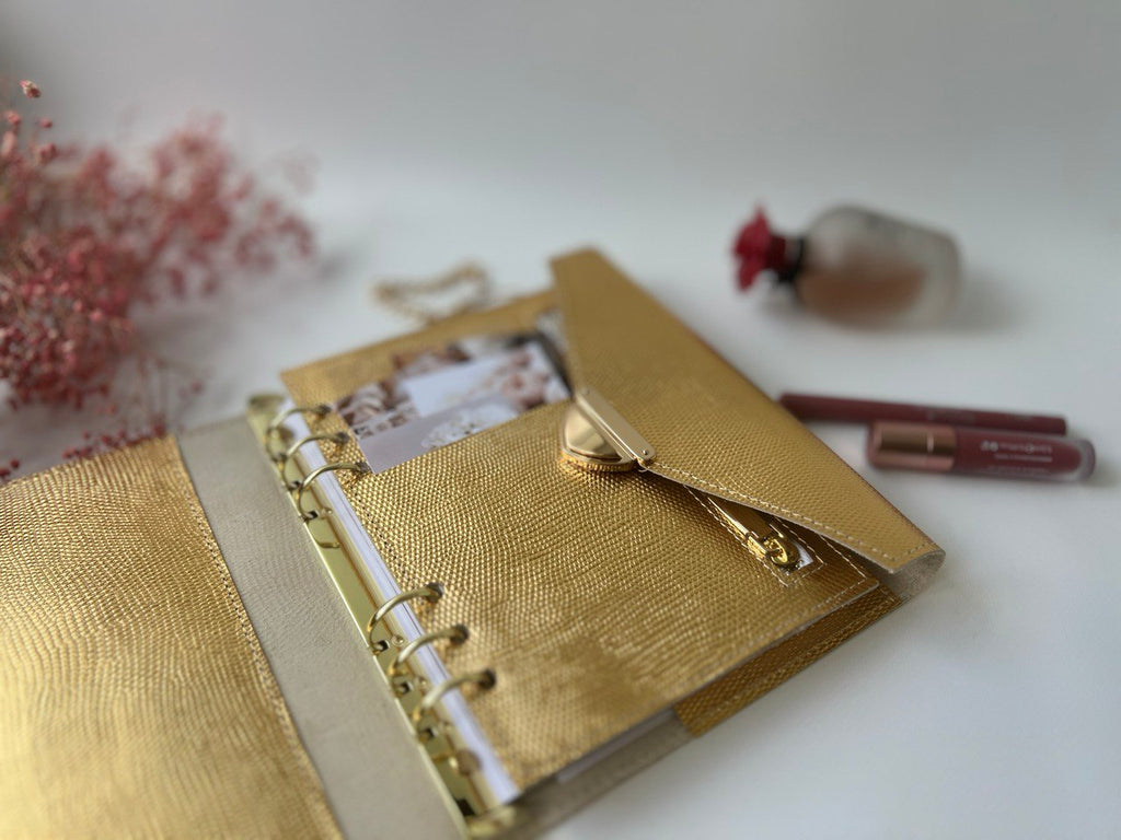 Gold leather planner A5