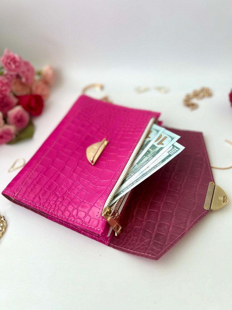 Pink leather notebook cover A5.