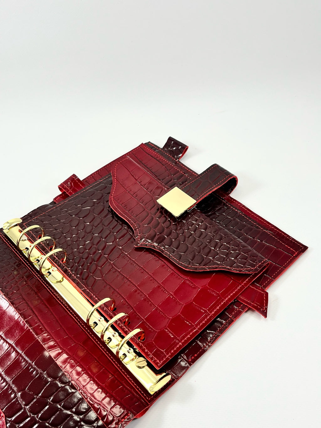 Cyprus, Limassol. Ombré black and red leather planner A5