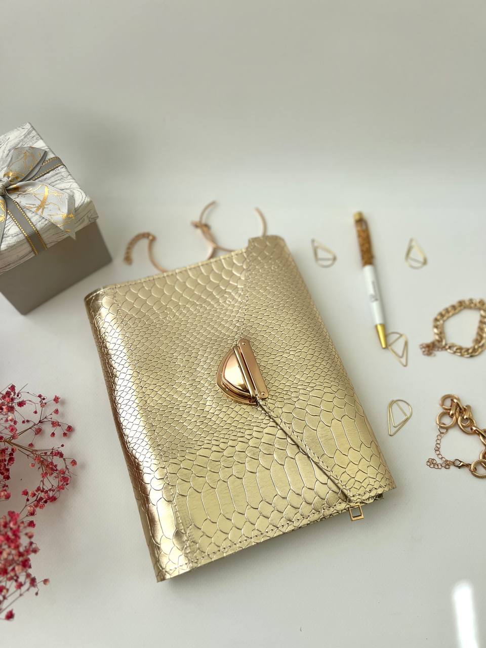 Gold leather planner A5