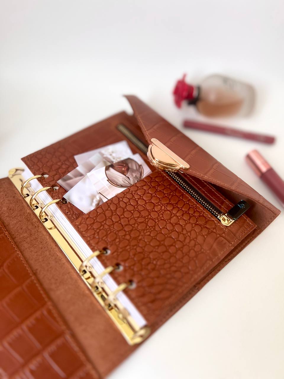 Brown leather notebook cover A5