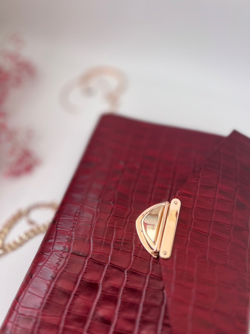 Red leather notebook cover A5