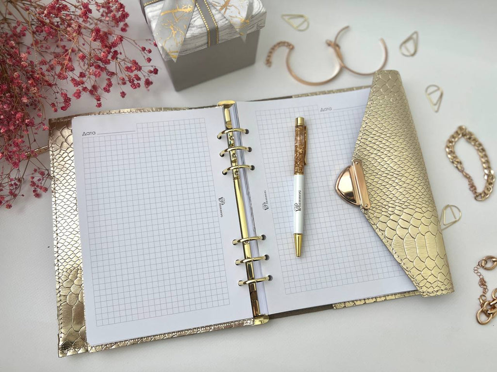 Gold leather planner A5