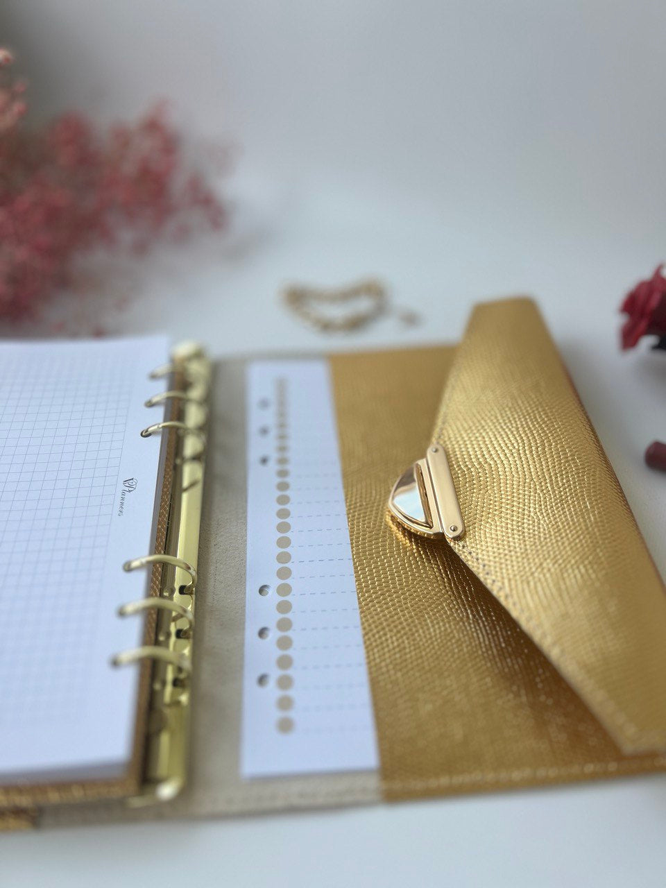 Gold leather planner A5