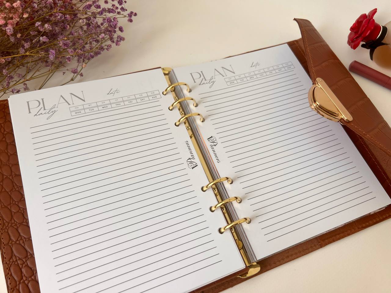 Brown leather notebook cover A5