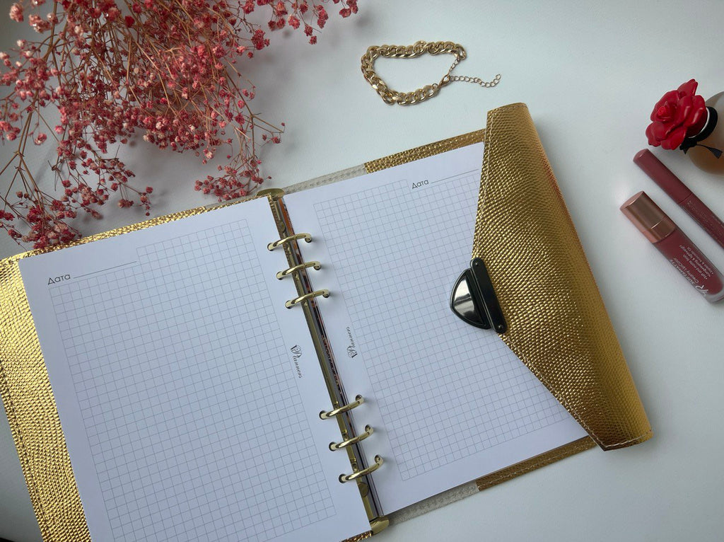 Gold leather planner A5