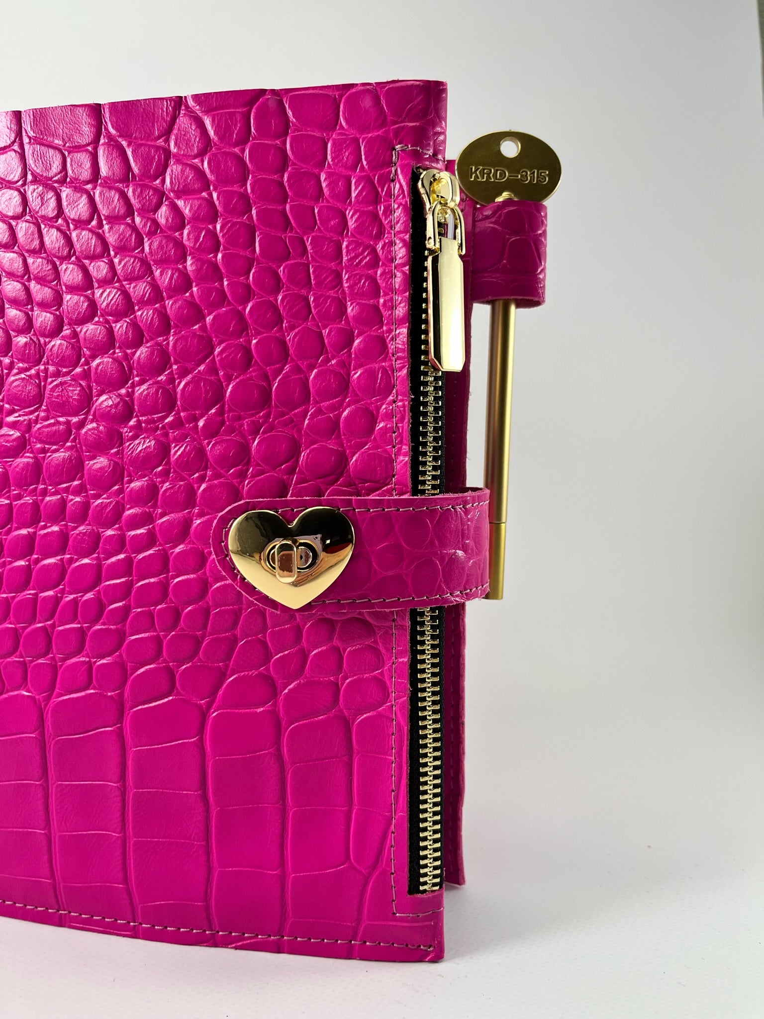 Cyprus, Limassol. Hot pink leather planner A5