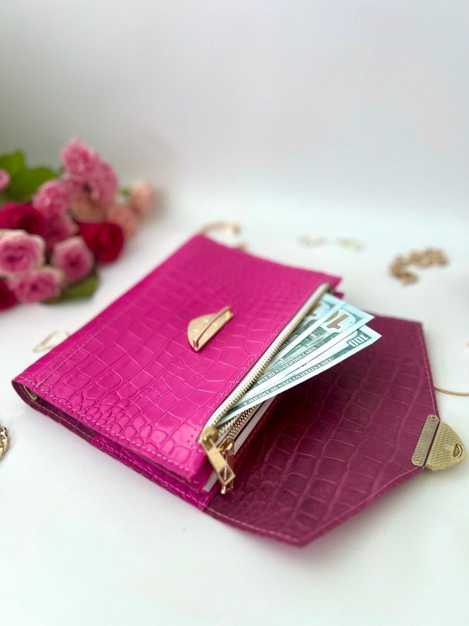 Pink leather notebook cover A5.