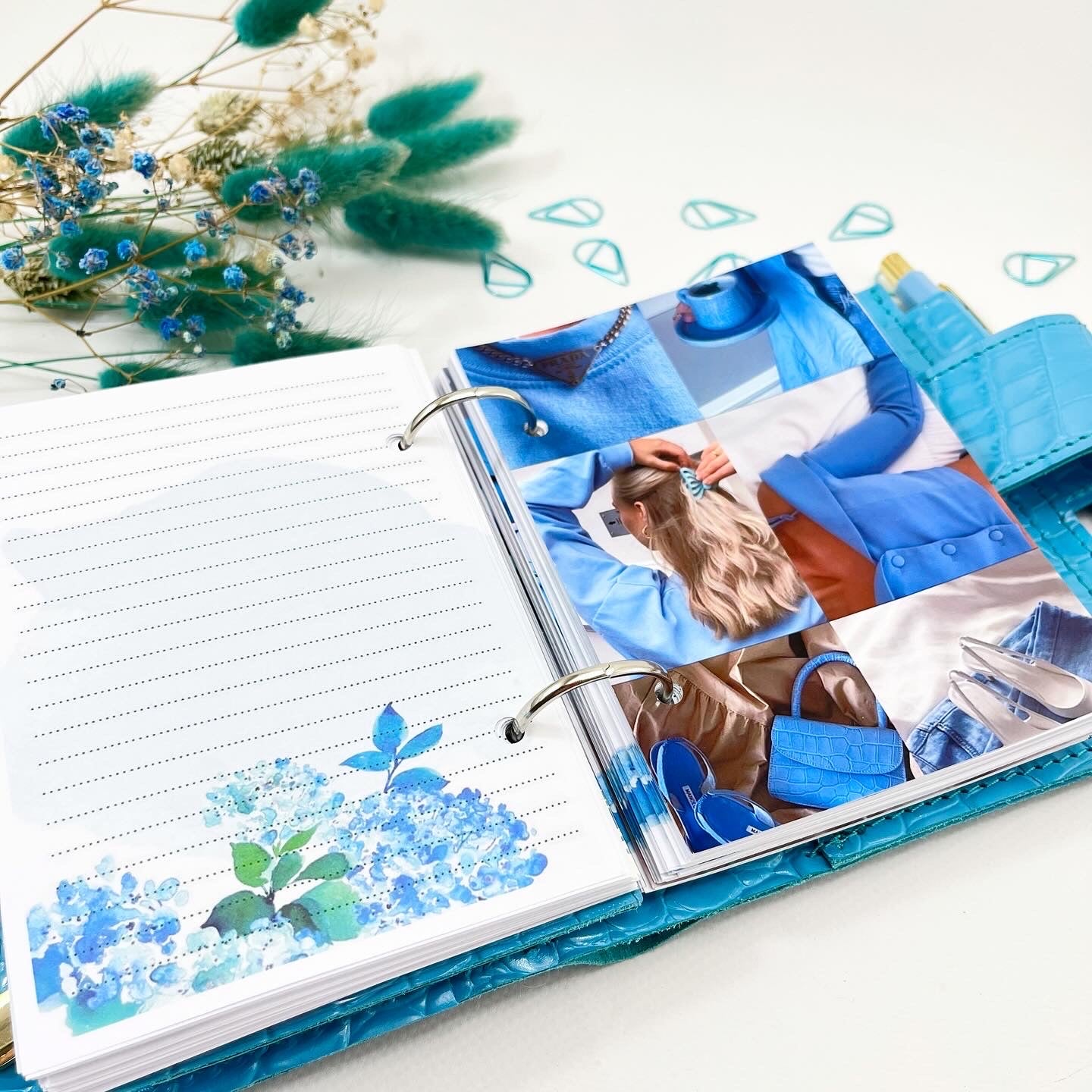 Leather Planner A7,mini  Planner, A7 binder, Ringbuch a7, Leather template, A7 ring binder, notepad for small handbag.