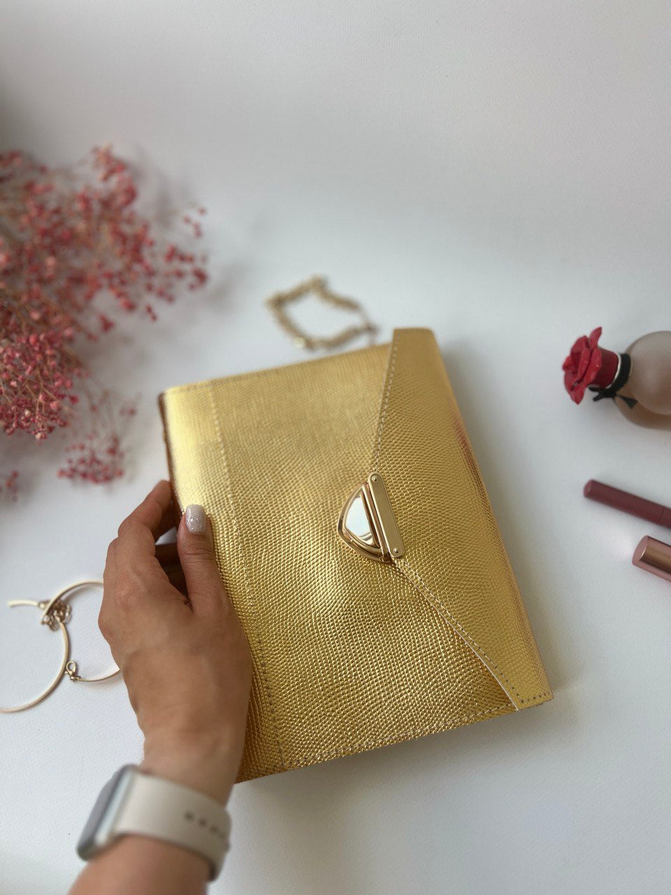 Gold leather planner A5