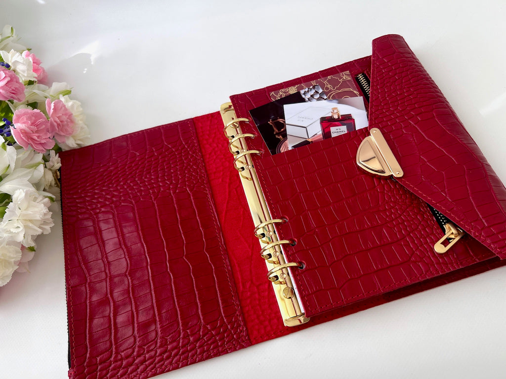 Cyprus, Limassol. Red leather planner A5.