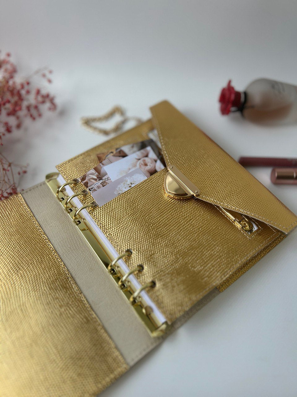 Gold leather planner A5