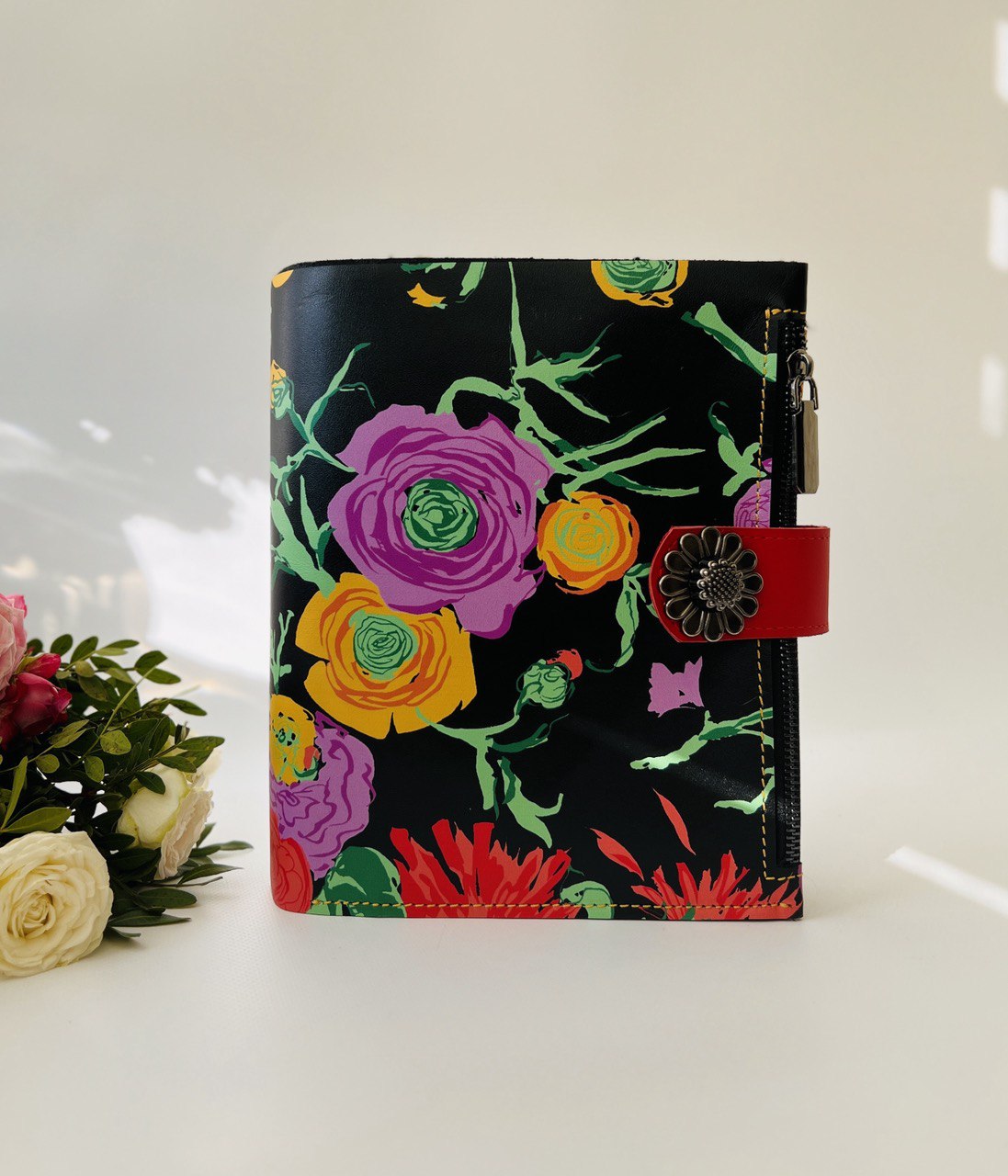 Cyprus, Limassol Flowers leather planner A5