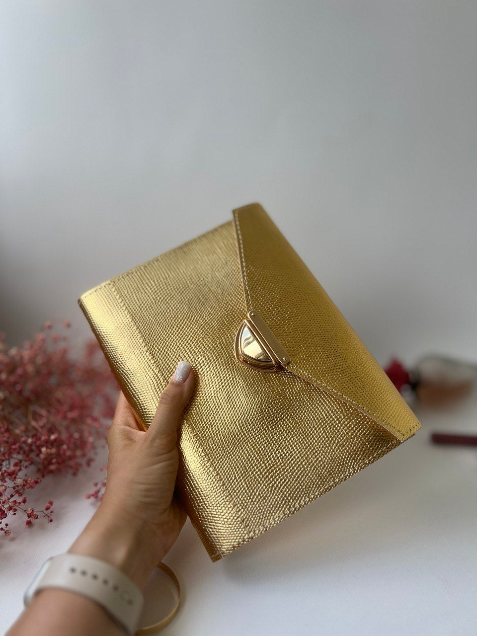 Gold leather planner A5