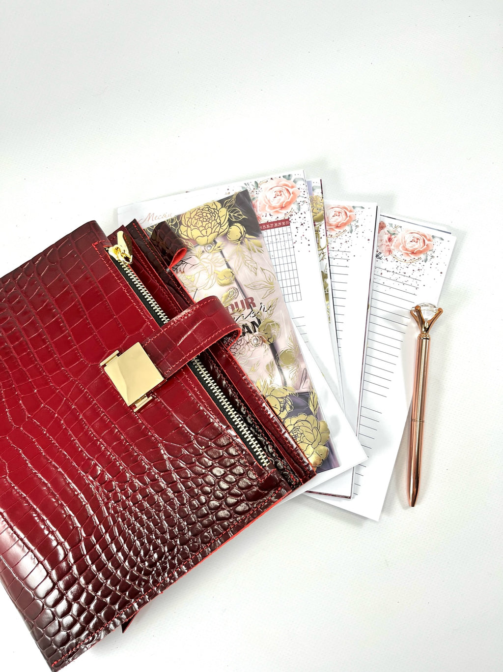 Cyprus, Limassol. Ombré black and red leather planner A5