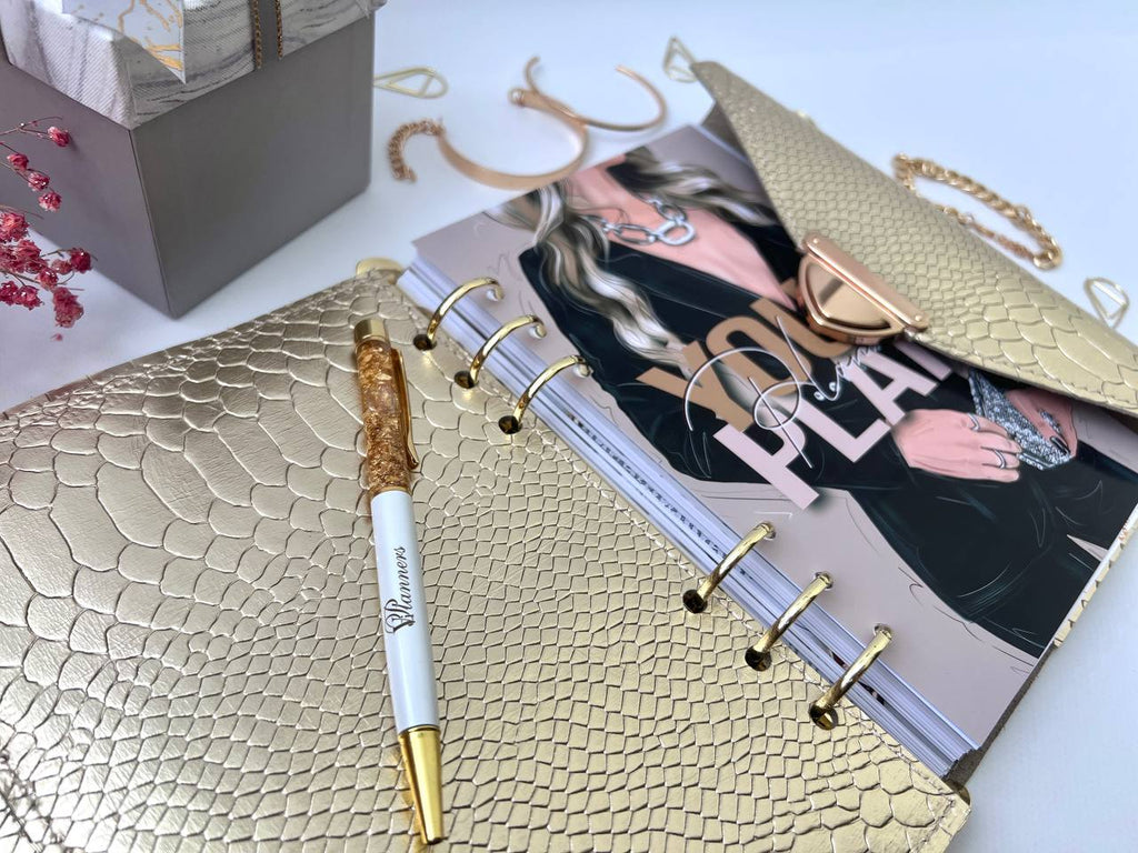 Gold leather planner A5