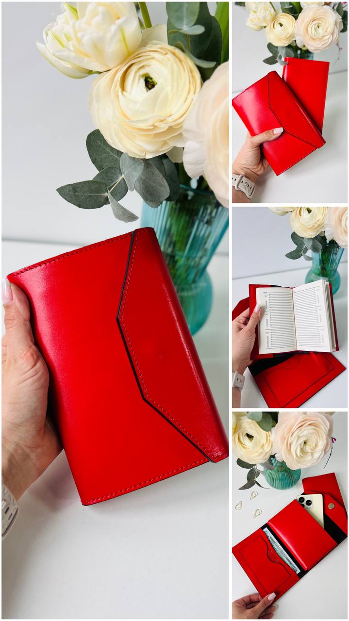 Cyprus,  Limassol. Leather Wallet organizer with notebook. Case for iPhone pro max.