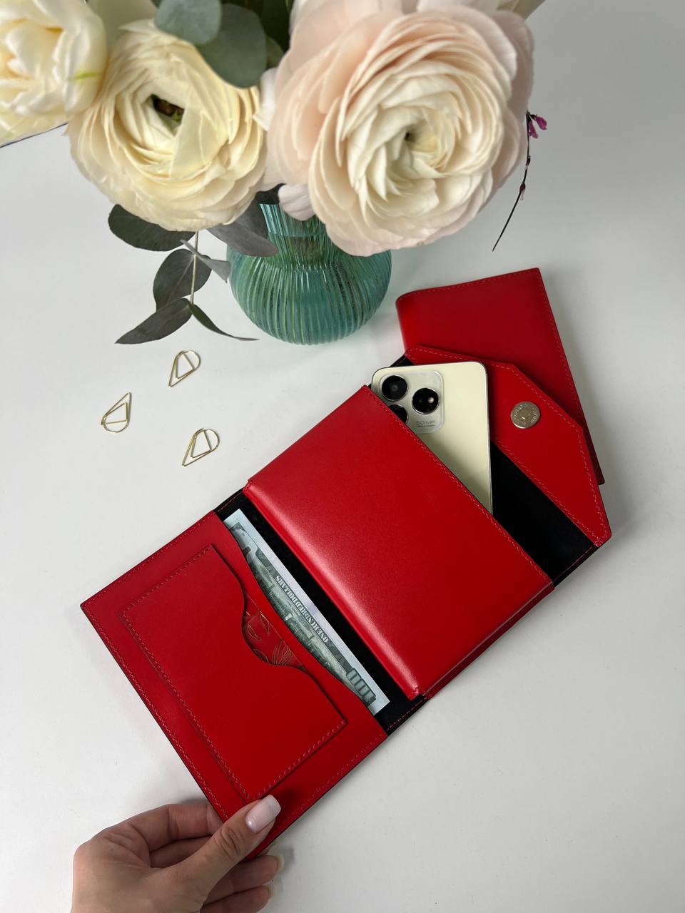Cyprus,  Limassol. Leather Wallet organizer with notebook. Case for iPhone pro max.