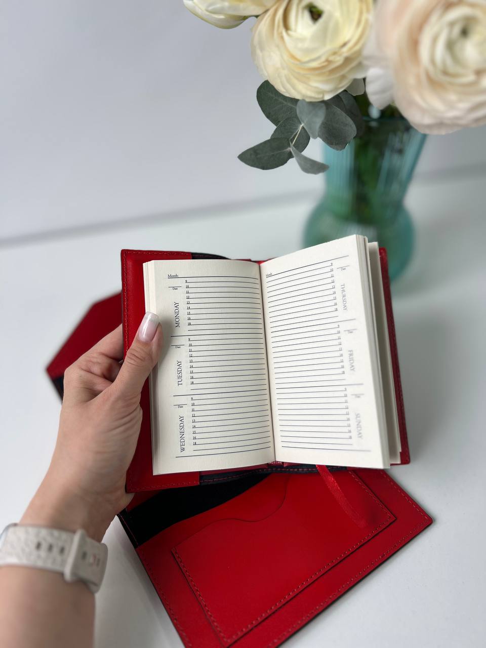 Cyprus,  Limassol. Leather Wallet organizer with notebook. Case for iPhone pro max.