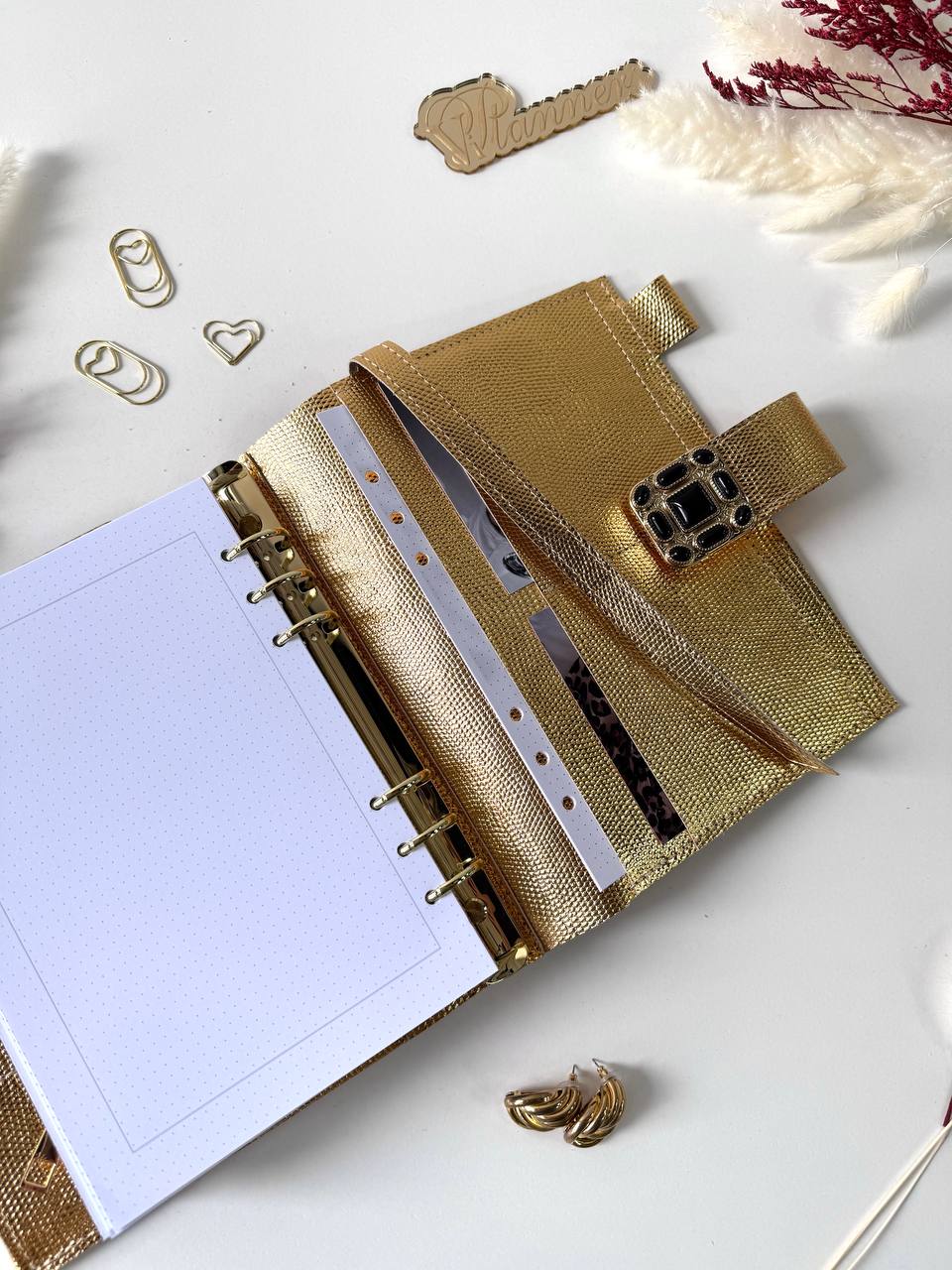 Cyprus, Limassol. Gold leather planner A5.
