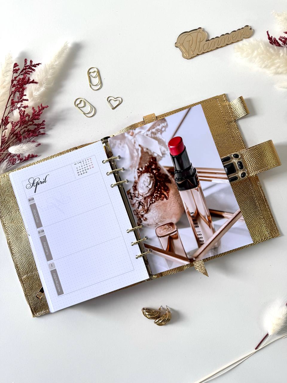 Cyprus, Limassol. Gold leather planner A5.
