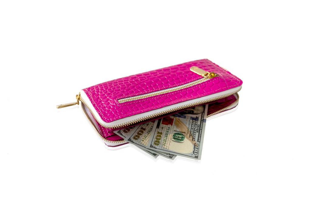 Pink Leather wallet, Women's Leather Wallet Leather, Wallet for Women, Gift for her Anniversary, zipp wallet,Leather Ziparound Wallet.