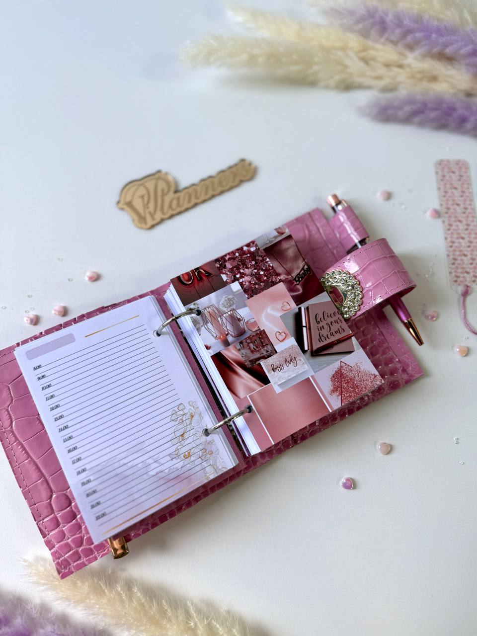 Leather mini notebook cover A7 binder,Planner A7 binder personal size, leather planner, planner binder2 rings, time diary for work