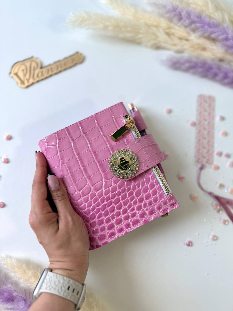 Leather mini notebook cover A7 binder,Planner A7 binder personal size, leather planner, planner binder2 rings, time diary for work