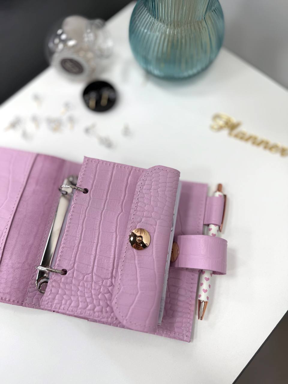 Leather mini notebook cover A7 binder,Planner A7 binder personal size, leather planner, planner binder 6 or 2 rings, time diary for work