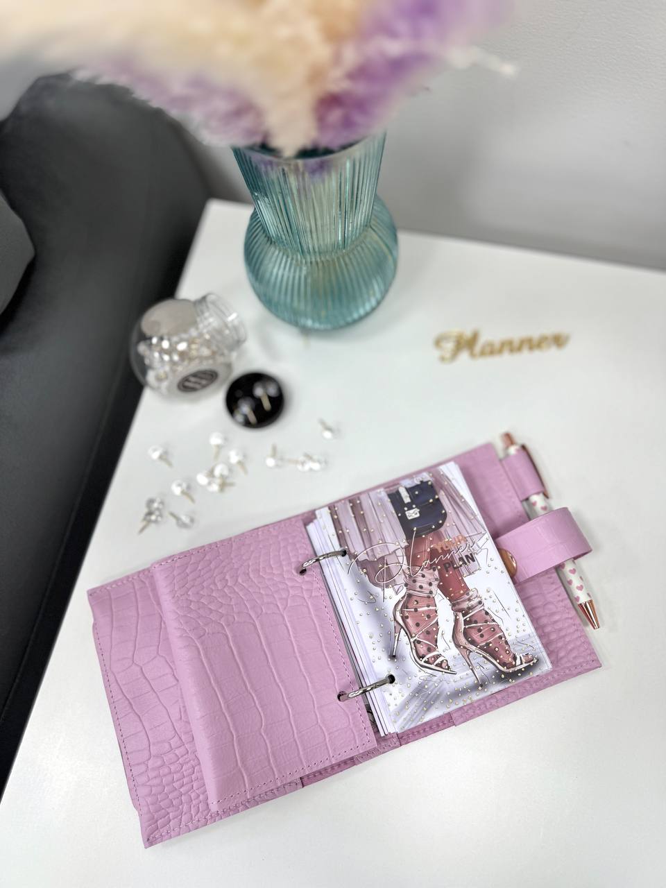 Leather mini notebook cover A7 binder,Planner A7 binder personal size, leather planner, planner binder 6 or 2 rings, time diary for work