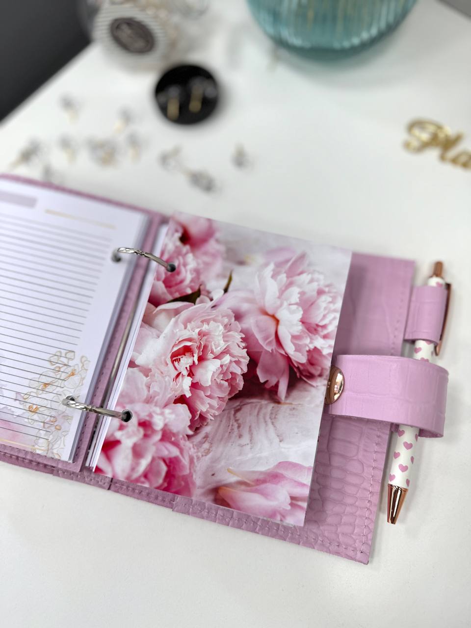 Leather mini notebook cover A7 binder,Planner A7 binder personal size, leather planner, planner binder 6 or 2 rings, time diary for work